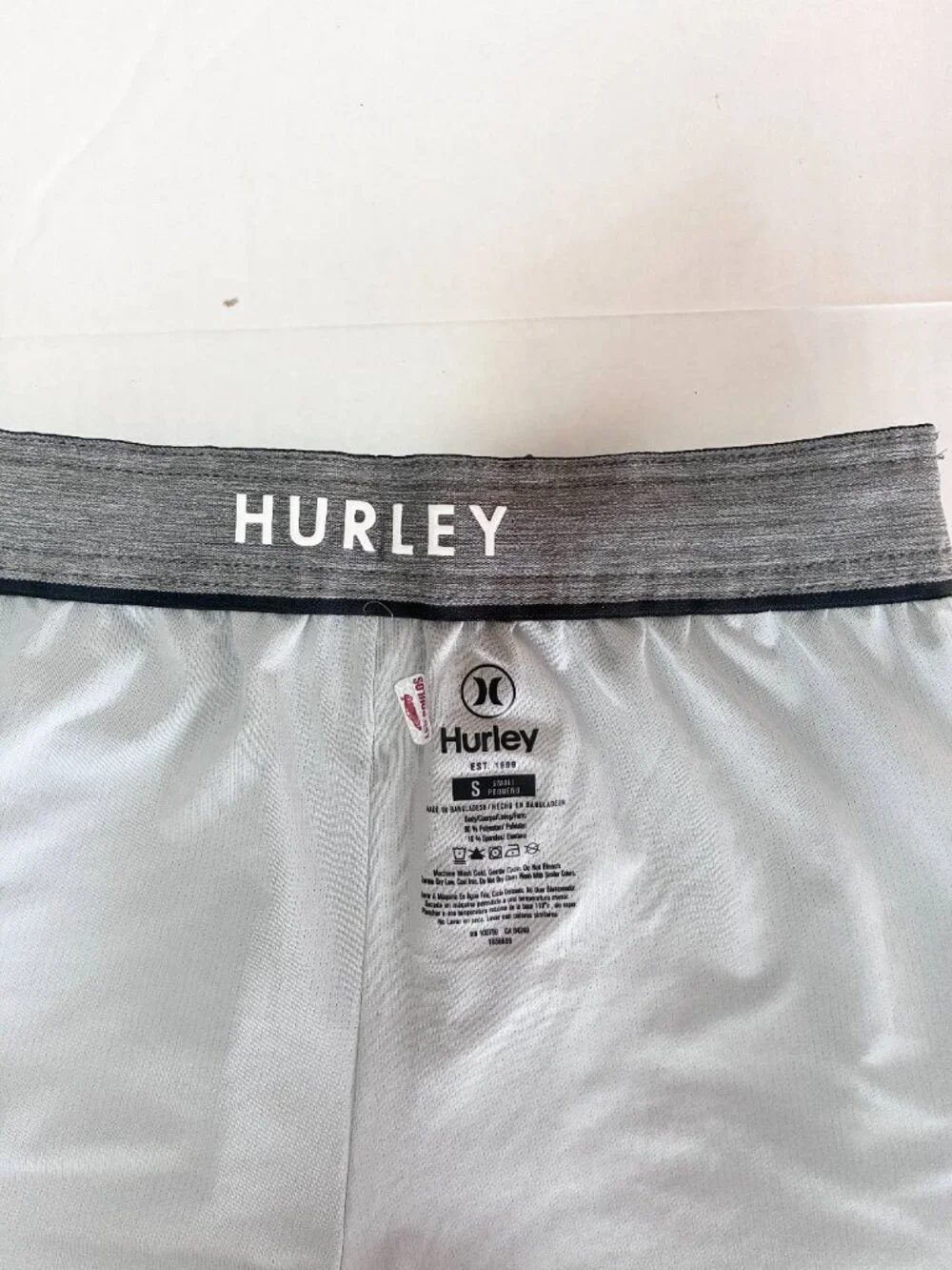 Hurley Striped Lined Volley Swim Shorts - Size S - Blue / Grey